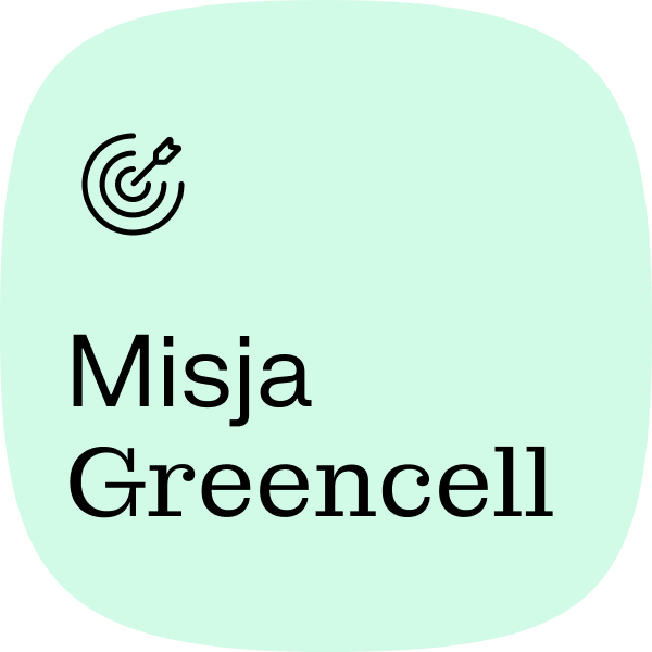 Obraz typu blob z napisem: Misja GreenCell