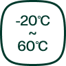 Ampio intervallo di temperatura di esercizio - icona