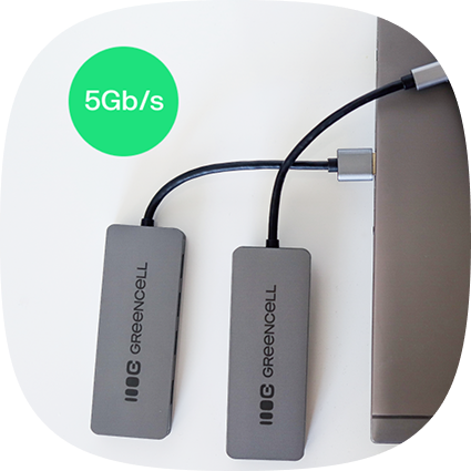 Kuva, joka osoittaa latausnopeuden 5Gb/s