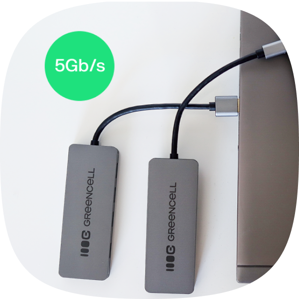 Image informing about the possibility of data transfer at a speed of 5GB/s